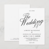 Eenvoudige Lucia Script Calligraphy Wedding Kaart (Voorkant / Achterkant)