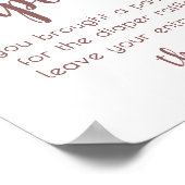 Eenvoudige luier Raffle | Mauve roze Baby shower Poster (Hoek)