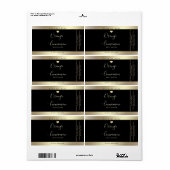 Eenvoudige lux typografie zwart goud vierkant etiket (Full Sheet)