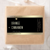 Eenvoudige lux typografie zwart gouden hart etiket (Insitu)