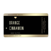 Eenvoudige lux typografie zwart gouden hart etiket (Voorkant)