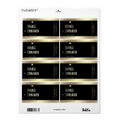 Eenvoudige lux typografie zwart gouden hart etiket (Full Sheet)