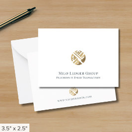 Eenvoudige Luxe Business Logo Notitiekaartje
