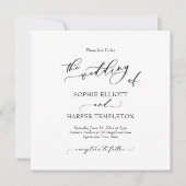 Eenvoudige Luxe Calligrafie De Bruiloft Van Kaart (Voorkant)