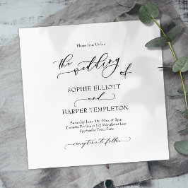 Eenvoudige Luxe Calligrafie De Bruiloft Van Kaart