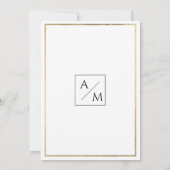 Eenvoudige luxe en witgouden loof bruiloft kaart (Achterkant)