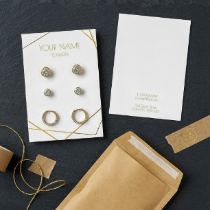 Eenvoudige luxe gouden geometrische oorbel display visitekaartje
