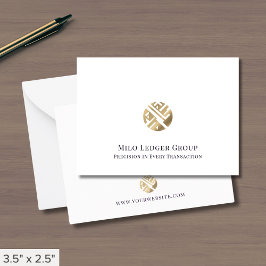 Eenvoudige Luxe Gouden Logo Notitiekaartje