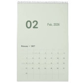 Eenvoudige luxe kalender (Feb 2027)