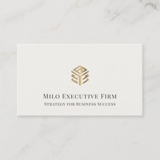 Eenvoudige luxe Logo premium linnen Visitekaartje (Voorkant)