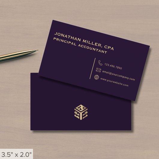 Eenvoudige Luxe Logo Visitekaartje