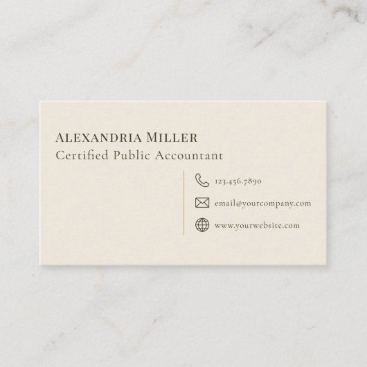 Eenvoudige luxe Logo Visitekaartje (Voorkant)