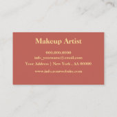 Eenvoudige luxe magenta perzik make-up artiesten visitekaartje (Achterkant)