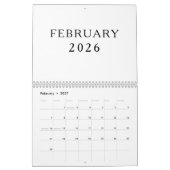 Eenvoudige Luxe Ontwerp Kalender (Feb 2027)