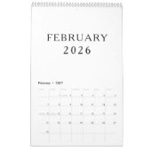 Eenvoudige Luxe Ontwerp Kalender (Feb 2027)