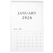 Eenvoudige Luxe Ontwerp Kalender (Jan 2027)