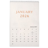 Eenvoudige Luxe Ontwerp Kalender (Jan 2027)