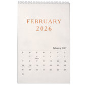 Eenvoudige Luxe Ontwerp Kalender (Feb 2027)