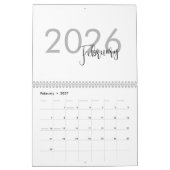 Eenvoudige Luxe Ontwerp Kalender (Feb 2027)