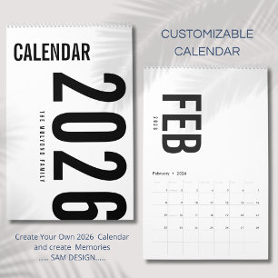 Eenvoudige Luxe Ontwerp Kalender