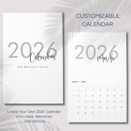 Eenvoudige Luxe Ontwerp Kalender