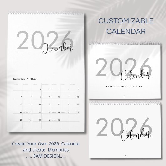 Eenvoudige Luxe Ontwerp Kalender