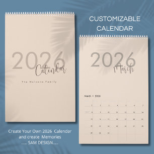 Eenvoudige Luxe Ontwerp Kalender
