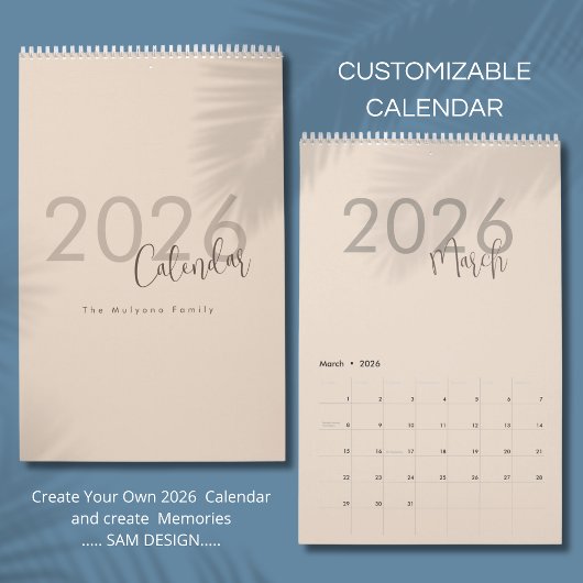 Eenvoudige Luxe Ontwerp Kalender