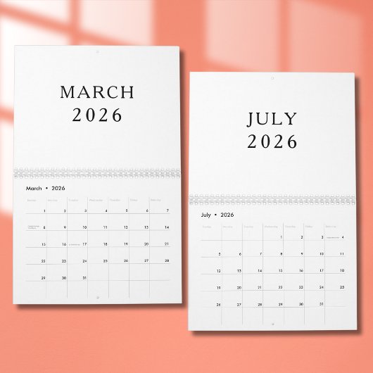 Eenvoudige Luxe Ontwerp Kalender