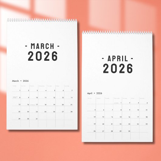 Eenvoudige Luxe Ontwerp Kalender