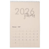 Eenvoudige Luxe Ontwerp Kalender (Feb 2027)