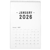 Eenvoudige Luxe Ontwerp Kalender (Jan 2027)