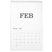 Eenvoudige Luxe Ontwerp Kalender (Feb 2027)