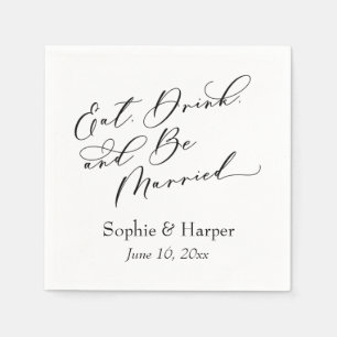 Eenvoudige Luxe Script Font eet Drink en wordt geh Servet