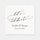 Eenvoudige Luxe Script Font Let's Celebrate Servet (Voorkant)