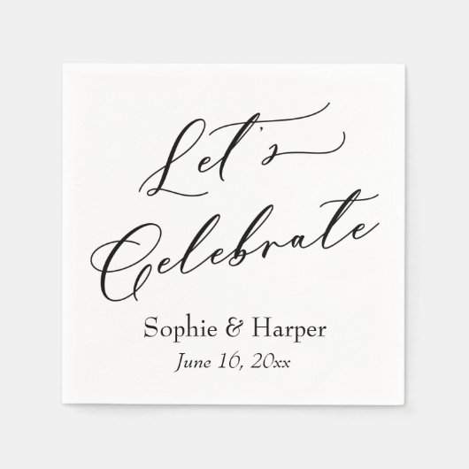 Eenvoudige Luxe Script Font Let's Celebrate Servet (Voorkant)