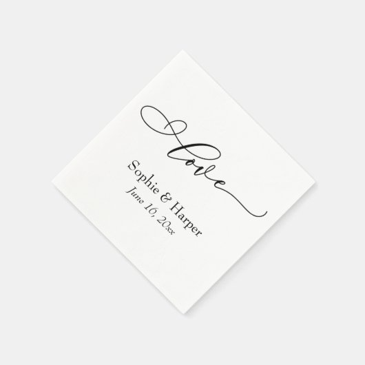 Eenvoudige Luxe Script Font Love Typografie Servet (Hoek)