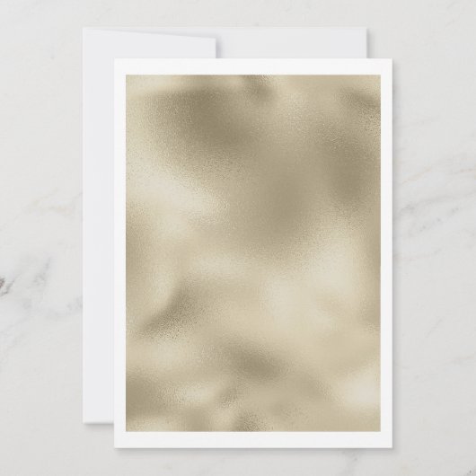 Eenvoudige luxe wit goud gebladerte Details Progra Kaart (Achterkant)