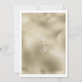 Eenvoudige luxe wit goud loof bloemenbruiloft kaart (Achterkant)