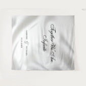 Eenvoudige Luxe Witte Textuur Wedding Quote Achter Wandkleed (Voorkant (horizontaal))