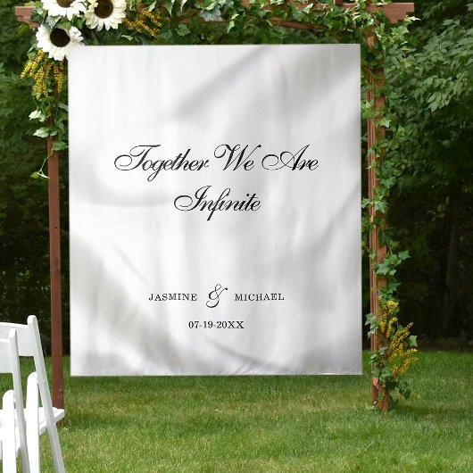 Eenvoudige Luxe Witte Textuur Wedding Quote Achter Wandkleed
