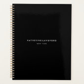 Eenvoudige Luxe Zwart & Wit Minimal Boutique Planner (Voorkant)
