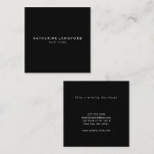 Eenvoudige Luxe Zwart & Wit Minimal Boutique Vierkante Visitekaartje (Voorkant / Achterkant)