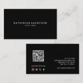 Eenvoudige Luxe Zwart & Wit Minimal Boutique Visitekaartje (Voorkant / Achterkant)