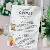 Eenvoudige Luxe Zwart Wit Trouwhandtekening Drink