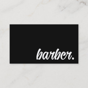 Eenvoudige luxe zwart-witbarber-typografie visitekaartje