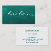 Eenvoudige luxe zwarte en witte barber-typografie  visitekaartje (Voorkant / Achterkant)