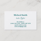 Eenvoudige luxe zwarte en witte barber-typografie  visitekaartje (Achterkant)