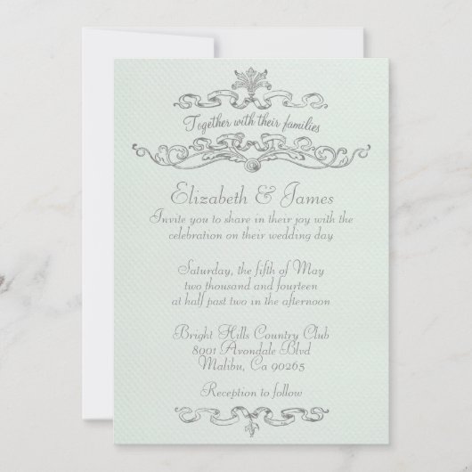 Eenvoudige Luxurous Wedding Invitations Kaart (Voorkant)