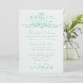 Eenvoudige Luxury Aqua Wedding Uitnodigingen (Staand voorkant)